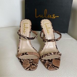 Lulu’s Square Toe High Heel Sandals